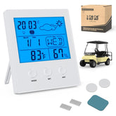 10L0L 4" HD Weather Station Clock - Golf Cart & Home Forecast Display with Moon Phase